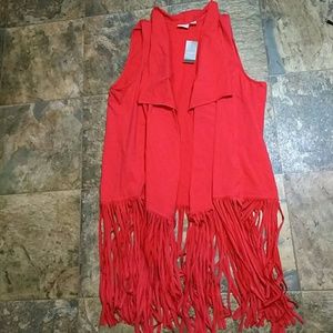 NWT Chico's Fringe Vest sz 3 Zenergy